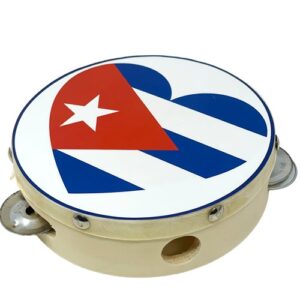 Tambourine 6" with Cuban Flag Design.