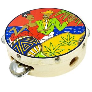 Tambourine 6" with colurful Fiesta design.