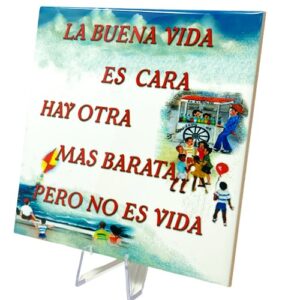 Ceramic Tile 6 x 6" with Cuban saying. For Wall or Table