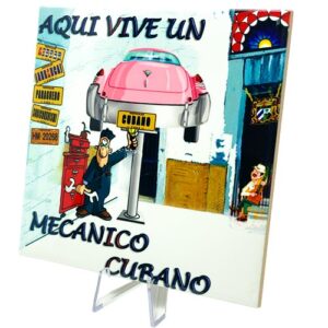 Ceramic Tile 6 x 6" Mecanico Cubano. For Wall or Table