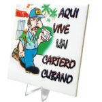 Ceramic Tile 6 x 6" Cartero Cubano. For Wall or Table
