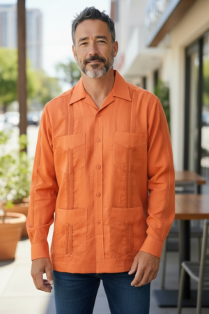 Long Sleeves Men’s Traditional Linen Guayabera