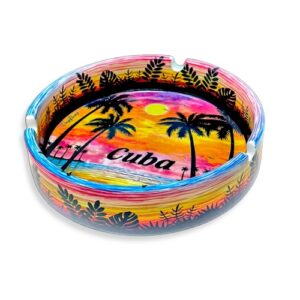 Ceramic Ashtray Decorated with Cuban Sunset