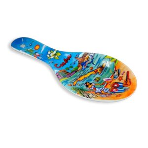 Ceramic Spoon Rest with Cuban Motifs