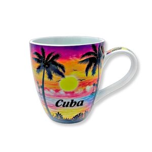 Ceramic Mug – Palm Sunset Design, 16 oz