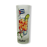 Cuba Libre Frosted Glass with Recipe on Back