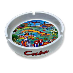 Ceramic Ashtray Cuban Map