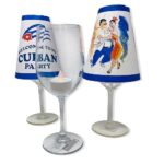 (Pack of 6) Wine Glass Shade Cover with Different Cuban Designs