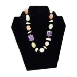 NECKLACE WITH Colorful Stones and SILVER Cuban Coin with Coat of Arms