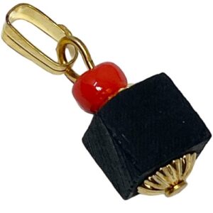 Gold Plated Azabache Pendant