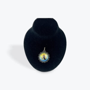 Nuestra Señora de la Caridad Round Pendant with Filigree Frame