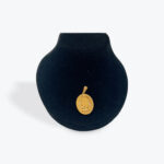 Engraved Gold Oval Pendant – Virgen de la Caridad del Cobre