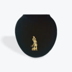 Gold Saint Lazarus Silhouette Pendant with Gem Detail