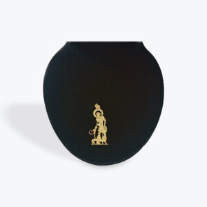 Gold Saint Lazarus Silhouette Pendant with Gem Detail