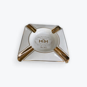 Square Ceramic Ashtray with Gold Accents – Habanos Hermanos