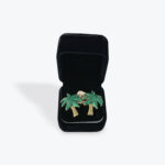 Palm Tree Cufflinks – Green and Gold Enamel Finish