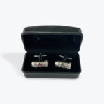 Boxing Glove Cufflinks – Silver with Red and Black Detail