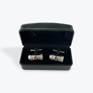 Boxing Glove Cufflinks – Silver with Red and Black Detail