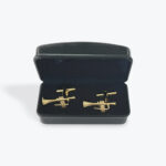 Trumpet Cufflinks – Gold Tone Brass Instrument Design