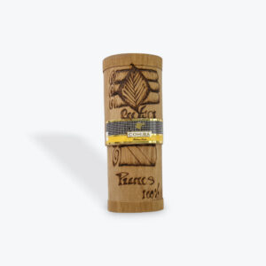 Handcrafted Wooden Cigar Tube – Puros 100% with Tobacco Leaf Design (3 cigars)