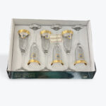 Gold-Rimmed Champagne Flute Set – 6-Piece with Greek Key Detail