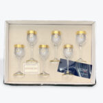 Gold-Rimmed Wine Glass Set – 6-Piece Art Decor, Made in Italy