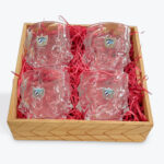 Wavy Glass Cuban Emblem Tumbler Set – 4-Piece in Wood Box