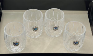 Cut Crystal Tumbler Set – 4-Piece with Cuban Coat of Arms