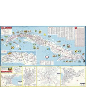 Esso Road and City Map of Cuba 1950's