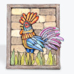 Framed Papier-Mâché Rooster Wall Art