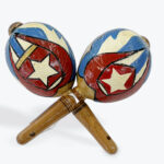 Cuban Flag Maracas – Hand-Painted Wood