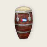Papier-Mâché Conga Drum with Cuban Flag