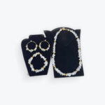 Crystal Chip Jewelry Set – Necklace, Bracelet & Earrings with Gold Accents