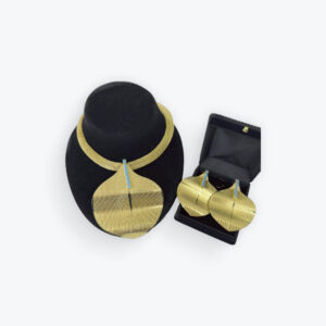 Bold Gold Leaf Statement Jewelry Set