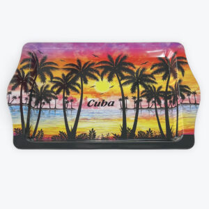 Cuba Sunset Palm Tray
