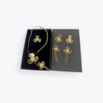 Gold Floral Jewelry Set – Necklace, Earrings & Ring