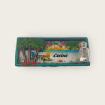 Cuba Beach Sunset Magnet with Sand Bottle