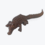 Hand-Carved Wooden Crocodile Figurine