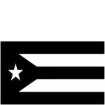 Black and White Cuban Flag 3' x 5'