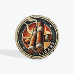 Round Vintage Cigars Metal Sign