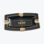 Habanos & Hermanos, Black & Gold Ceramic Cigar Ashtray