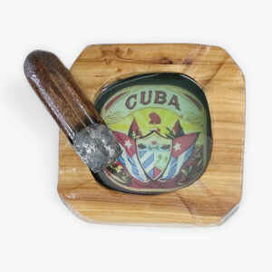 Wooden Cuban Ashtray with Cigar Accent