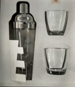 Cocktail Shaker Gift Set with Two Glasses – Palm Tree Design