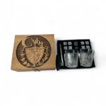 Cuban Coat of Arms Whiskey Glass Gift Set with Wooden Box
