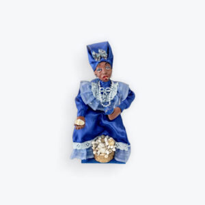Handmade Afro-Cuban Figurine Yemayá in Blue Dress