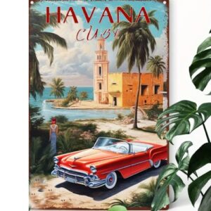 Vintage Cadillac Convertible on a Metal Poster 8" x 12"