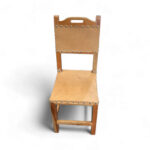 Rustic Cuban Taburete – Light Wood and Leather