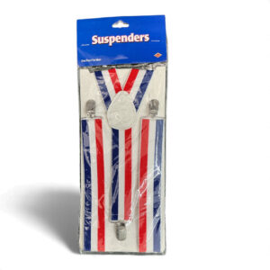 Suspenders – Red, White & Blue Stripes as Cuban Flag