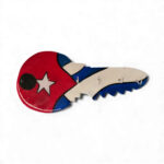 Cuban Flag Key Holder – Handcrafted Wood Wall Art