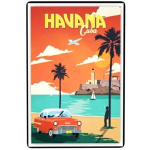 Havana's Malecon Vintage Scene Metal Poster 8" x 12"